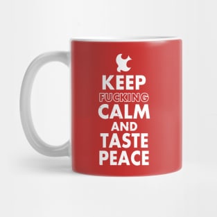 Funny Anti-War Vintage Keep Calm Superhero Peace Meme Mug